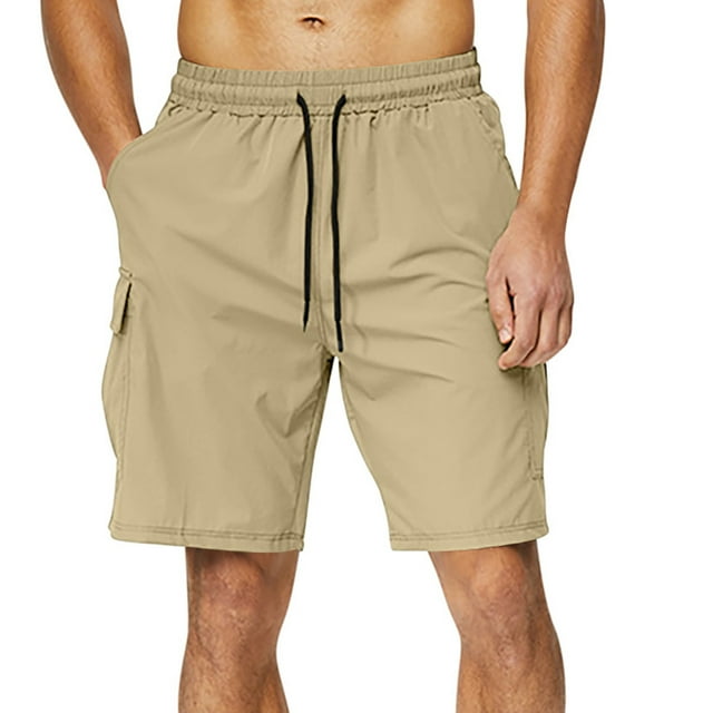 Funicet Mens Shorts Athletic,Shorts for Men,Mens Casual Solid Color Casual Drawstring Pockets Elastic Sports Shorts,Mens Short Shorts,Mens Short Shorts