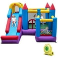 thumbnail image 1 of Costway 5-In-1 Inflatable Bounce Castle with Basketball Rim & Climbing Wall w/ 735W Blower, 1 of 8