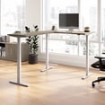 thumbnail image 1 of Move 60 Series 60W L Shaped Standing Desk in Modern Hickory - Engineered Wood, 1 of 7