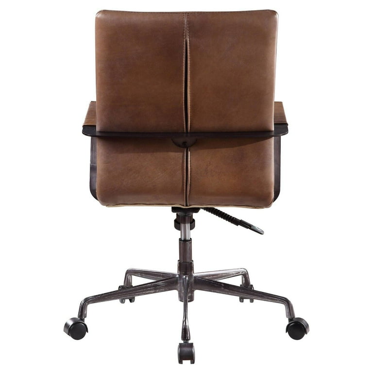 ACME Indra Office Chair, Onyx Black Top Grain Leather