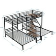 thumbnail image 5 of Bellemave Metal Triple Twin over Twin over Twin Bunk Bed with Ladder and Storage Shelves, Black, 5 of 11