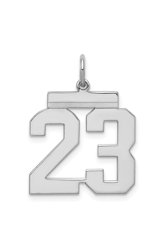 Sterling Silver Polished Number 23 Charm Pendant