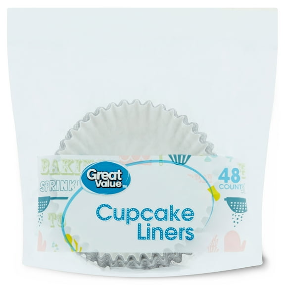 Great Value Cupcake Liners, Silver, 48 Count