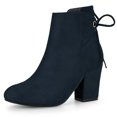 thumbnail image 1 of Botines de Talón de Bloque Allegra K Azul Marino 42, 1 of 7