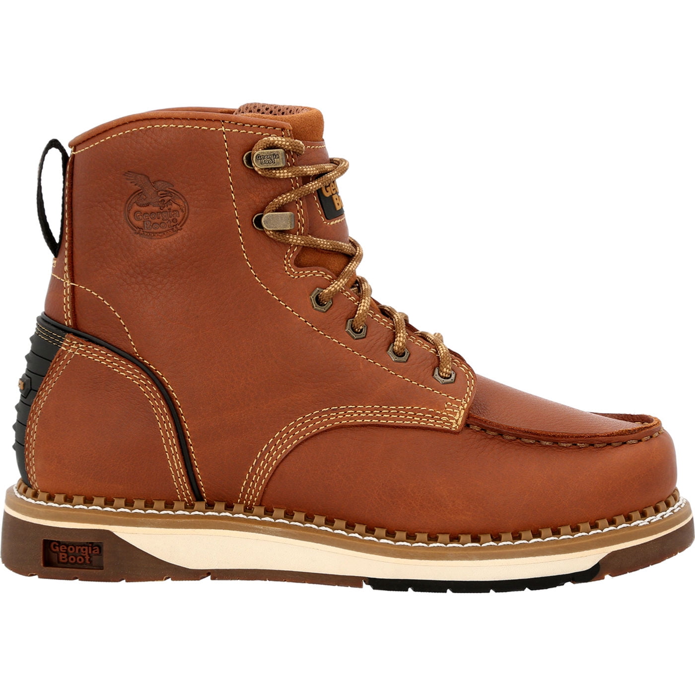Georgia Boot AMP LT Stivali Da Lavoro Impermeabili Moc-Toe - Pelle SPR, Taglia 8 (W)