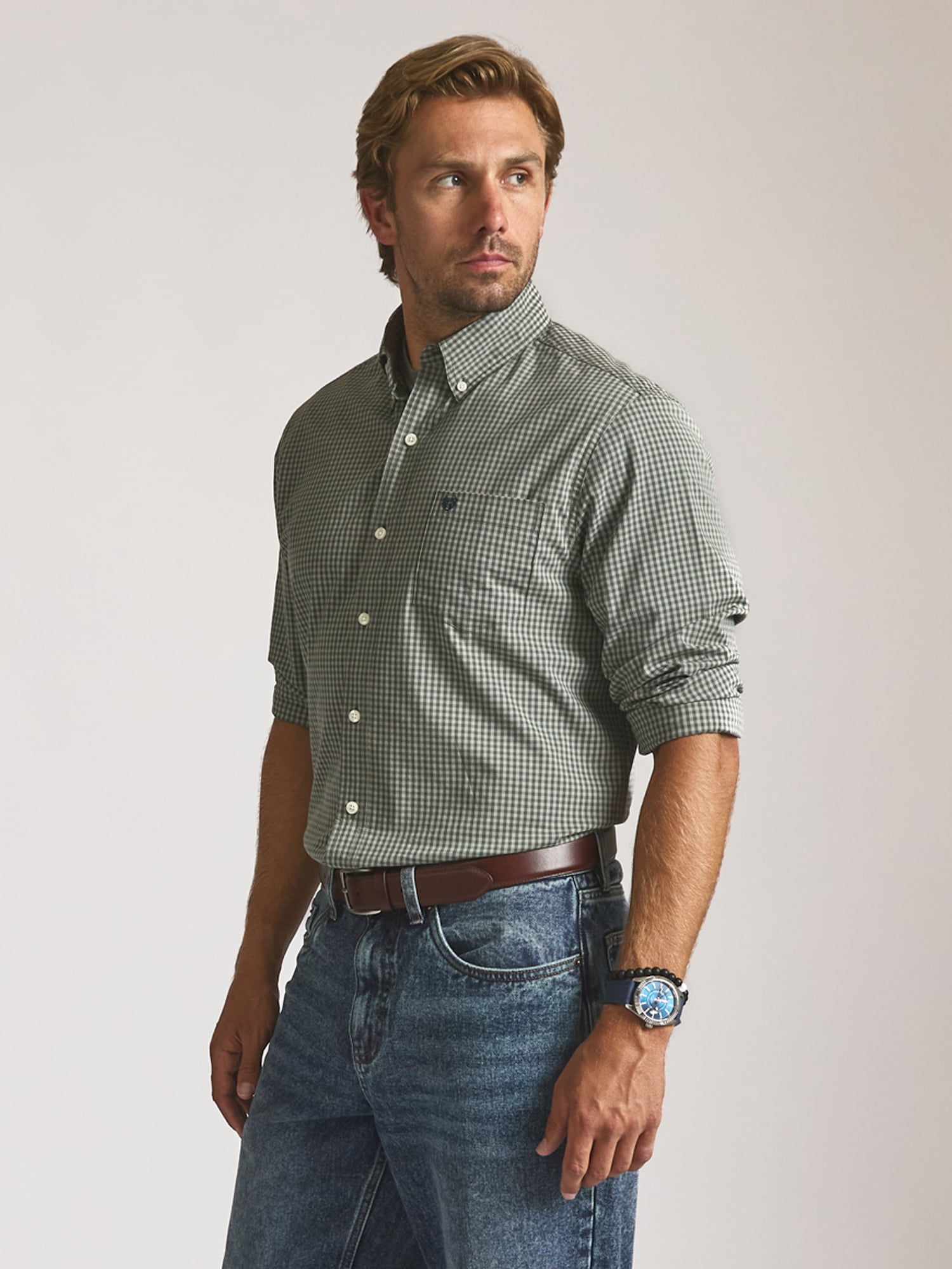 Chaps Men’s and Big Men’s Easy Care Long Sleeve Shirt, Sizes S–2XL