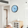 thumbnail image 6 of Voice Activated Clock with Glow Light 12 Inch Large Silent Wall Clock Battery Operated for Home Decor Light Blue Background Flowers, 6 of 8