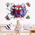 thumbnail image 4 of Anime Character Wall Stickers Spider Man Wall Decals Removable Wall Decoration PVC Wall Decor for Nursery Kids Room Living Room Bedroom Glass Stickers, 4 of 5