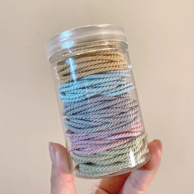 Barril 100 banda para el cabello básica sin costuras hilo antideslizante cuerda para el cabello cola de caballo alta cuerda para el cabello que no daña la banda de goma para el cabello