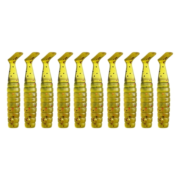 10Pcs Paddle Tail Swimbaits 4cm 1.1g Artificial Worm Baits T Tail Swim Baits for Saltwater Soft Fishing Lures