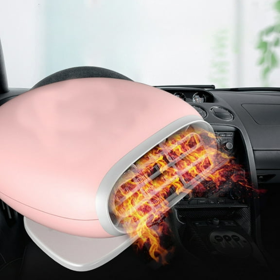 Nkmbld Portable Car Heaters for Vehicle, Portable Defrosting and Defogging Heater, 360° Rotatable Defogger for Car Windshield for Car, RV, SUV, Pink