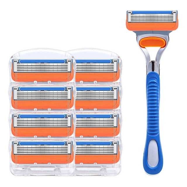 High quality manual razor for men with five-layer blades, universal 5-layer shaving head with blade holder handle