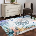 thumbnail image 4 of Octopus Coastal Kitchen Runner Rug 2.7x5 Washable Runners for Hallway Non Slip Summer Nautical Starfish Coral Ocean Large Area Rug Indoor Floor Carpet for Bathroom Laundry Entryway Bedroom, 4 of 8