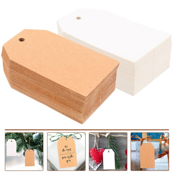 Milisten 200Pcs Blank Hanging Paper Tags for Store Display and Sale Price Labeling