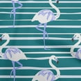 thumbnail image 1 of oneOone Viscose Chiffon Dark Teal Green Fabric Tropical Flamingo With Stripes Quilting Supplies Print Sewing Fabric By The Yard 42 Inch Wide, 1 of 4