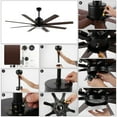 thumbnail image 6 of JONATHAN Y Octo 66" 1-Light Contemporary Industrial Iron/Plastic Mobile-App/Remote-Controlled 6-Speed Ceiling Fan with Integrated LED Light, Nickel/Dark Brown Wood Finish, 6 of 8