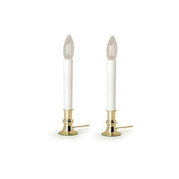 Darice 6206 Brass Plated Candle Lamp with On/Off Sensor (2 Candles)
