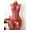 Red, variant on Women's Halter Cross Neck Fishnet Bodystocking - Open Crotch Hip Cutout High Waist Sheer Mesh Lingerie Intimate Apparel