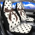 thumbnail image 2 of XYZCANDO Bow Car Seat Covers for Women, Black Dots Front Seat Protectors, Stylish Auto Interior Accessories for Cars SUV Truck Van, 2 of 7