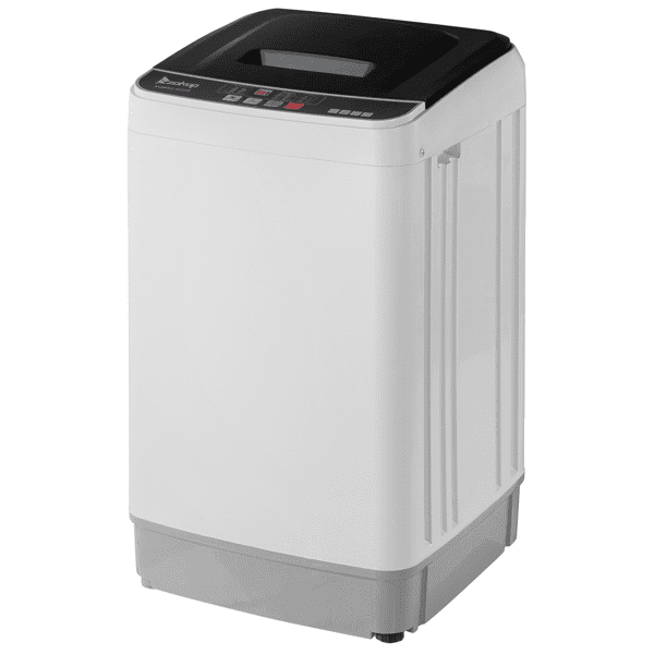 Full-Automatic Washing Machine Top Load Portable Compact Laundry Washer Spin with Drain Pump,10 programs 8 Water Level Selections with LED Display 17.8 Lbs Capacity, black