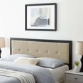 thumbnail image 2 of Tufted Headboard, Full Size, Fabric, Metal Steel, Black Beige, Modern Contemporary Urban Design, Bedroom Master Guest Suite, 2 of 6