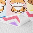 thumbnail image 5 of Homewish Pug Corgi Poodle Bed Spread Queen,Pineapple Strawberry Fruit Queen Coverlet Set,Rainbow Stripe Decor,3pcs, 5 of 7