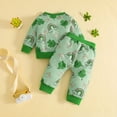 thumbnail image 4 of JUMEYU Cute Baby Boy Clothes Winter Toddler Boy Baby Clothes Fall Outfits Long Sleeve Sweatshirt Pants Winter Clothing 3 6 9 12 24 Months 2T 3T 4T (Green,3-6 Months), 4 of 6