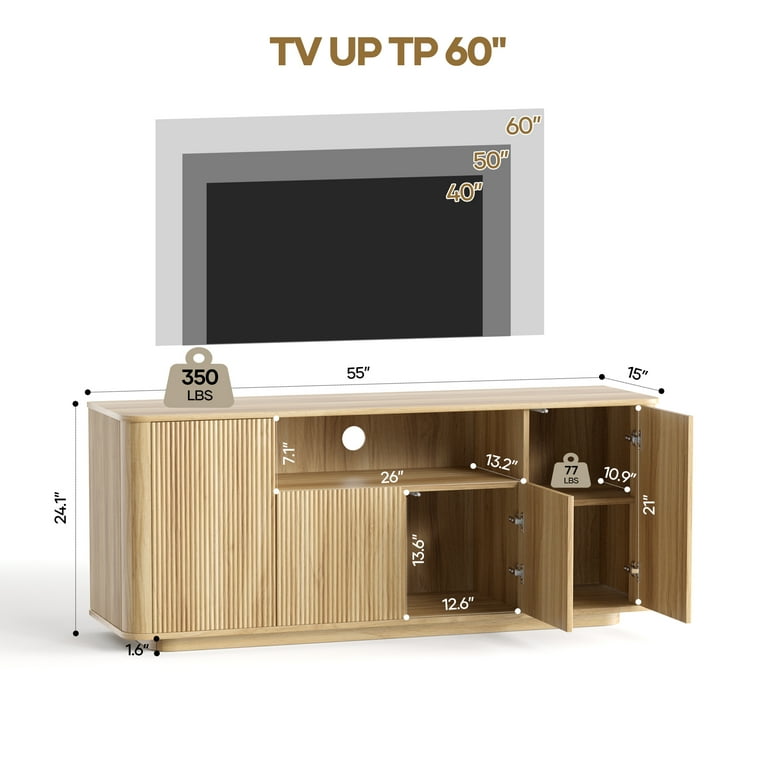 MARNUR Fluted TV Stand for TVs up to 65