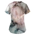 thumbnail image 3 of LHVUOA Women's Printed Scrubs Top Professionals Nurse Workwear Uniform Breathable Plus Size V-Neck Short Sleeve Work Blouse Loose Tunic Shirt with Pockets, 3 of 3
