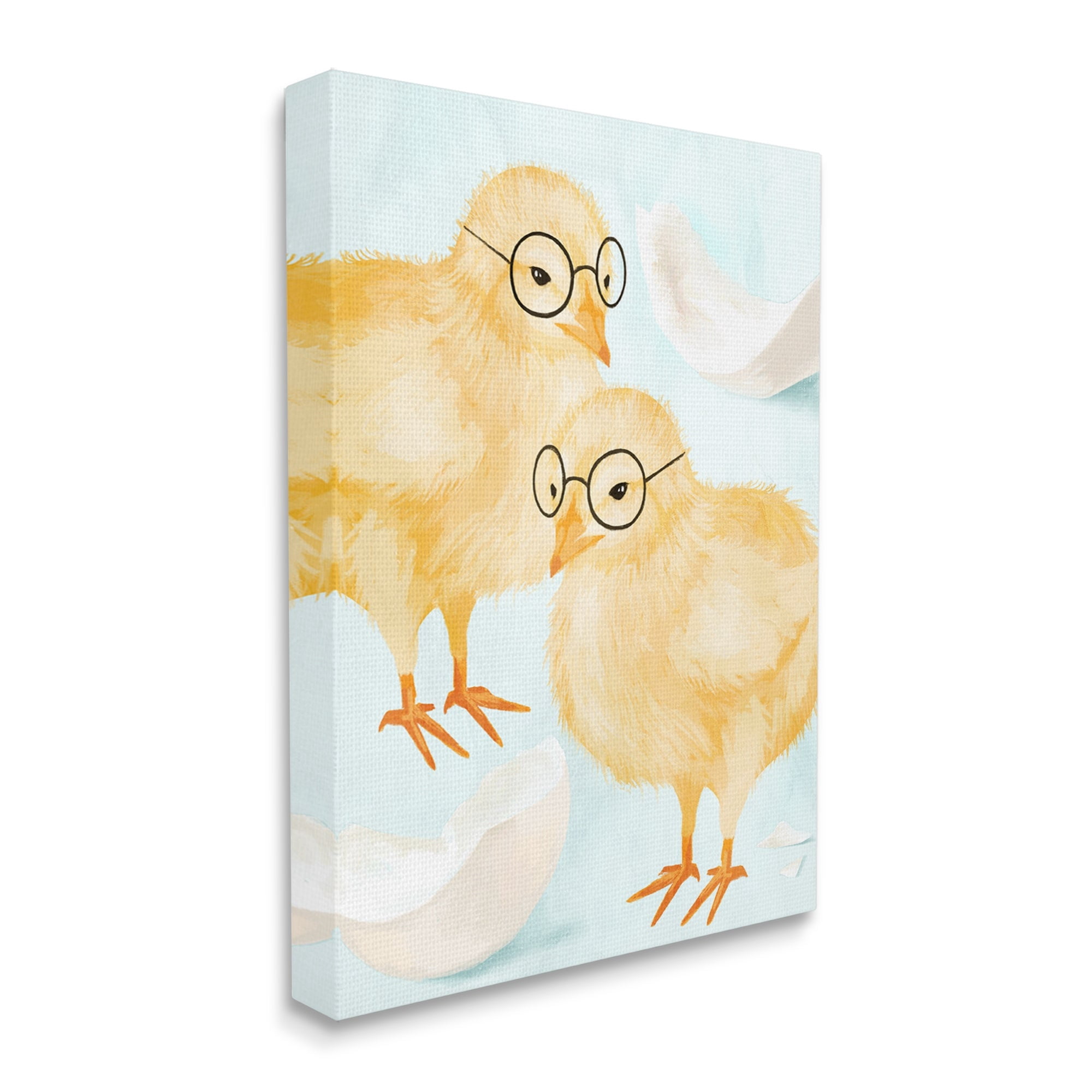 Stupell Industries Easter Chicks Hatched Eggs Yellow Birds Round Glasses, 24 x 30,Design by Daphne Polselli