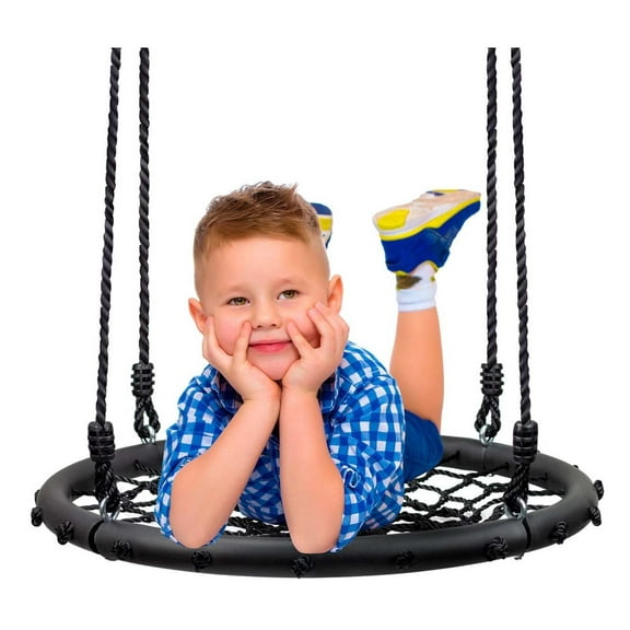 Spinner Swing Kids Round Web Swing Great for Tree Swing Set Backyard Playground,Designed for secure installation and easy to set up or take down.