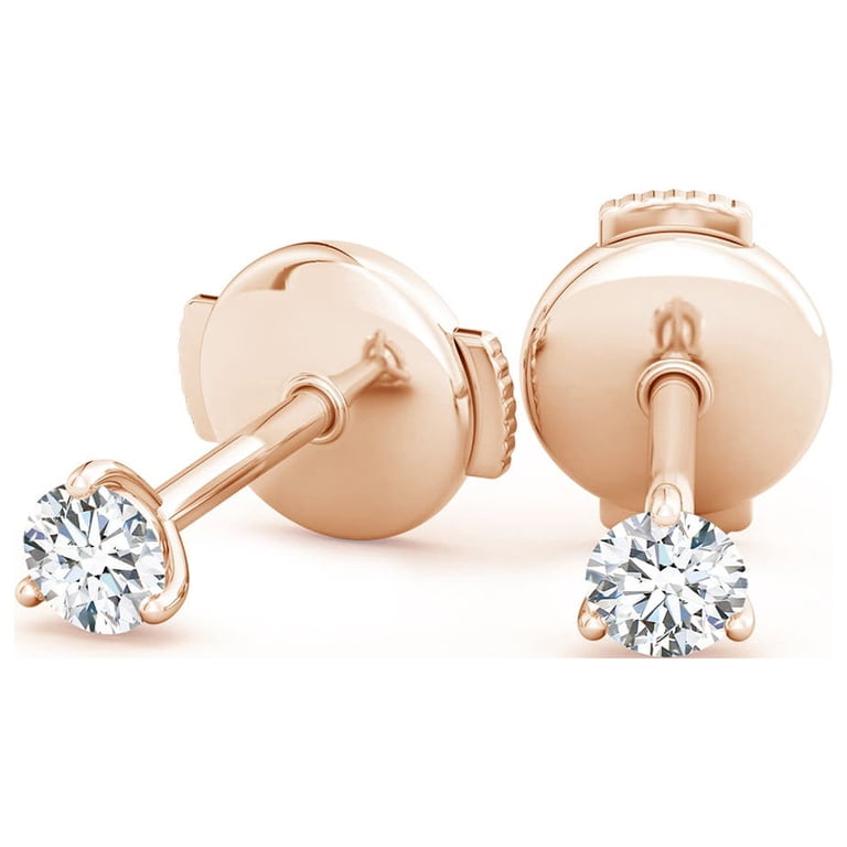 5.19ct Round Natural Diamonds Martini Setting 3 Prong Studs Earrings