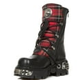 thumbnail image 5 of New Rock 391T-S1 Black Leather Tartan Gothic Boots 39, 5 of 6