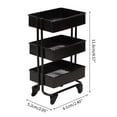 thumbnail image 3 of for Doll Furniture Iron 3 Trolley Storage Rack for Doll House Kitchen Furniture with Wheels Acce, 3 of 6