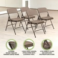 thumbnail image 3 of (Pack of 4) NPS® 2200 Series Fabric Upholstered Double Hinge Premium Folding Chair, Russet Walnut, 3 of 8