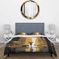 thumbnail image 3 of Designart "Sunshine in the Aftermath New York I" City New York Bedding Covert Set - New York Black Cityscapes Bed Set With 2 Shams, 3 of 6