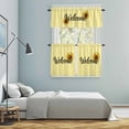 thumbnail image 6 of Welcome Sunflower Kitchen Curtains Valances and Tiers Set of 3 Yellow White Plaid Summer Style Tier Curtains and Valance with Rod Pocket for Small Windows, 27.5"x36", 6 of 9