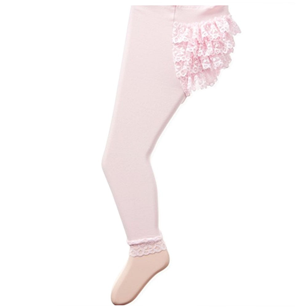Pack of 1 Country Kids Baby Girls Soft Stretchy Microfiber Rhumba Tights with Lace Ruffles 