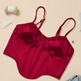 thumbnail image 5 of Camisole Tops For Women Sevevn Women's Solid Color Corset Crop Top Spaghetti Strap Bustier Wine M, 5 of 8