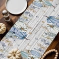 thumbnail image 2 of Blue Teal Fall Pumpkins Table Runner, Autumn Thanksgiving Kitchen Dining Table Decoration for Home Party Decor 13x72 Inches, 2 of 9