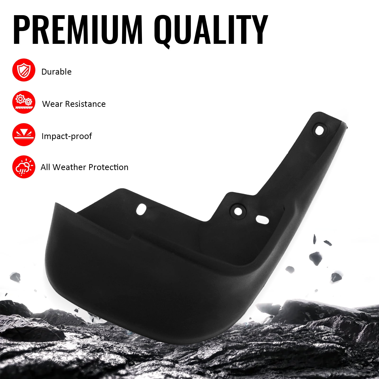 Ikon Motorsports 4PCS Front Rear Mud Flaps Wheel Arch Splash Guards MudFlaps For 1996-1998 Honda Civic Coupe & Sedan, Black PP Polypropylene 08P09-S04