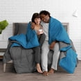 thumbnail image 6 of Bare Home Microfiber 4-Piece Medium Blue/Gray Comforter, Gray Sheet Set Reversible Bed in a Bag, Twin, 6 of 6