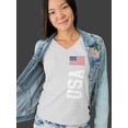 thumbnail image 5 of 4th of July USA World Cup Women's Juniors V-Neck T Shirt, 5 of 5
