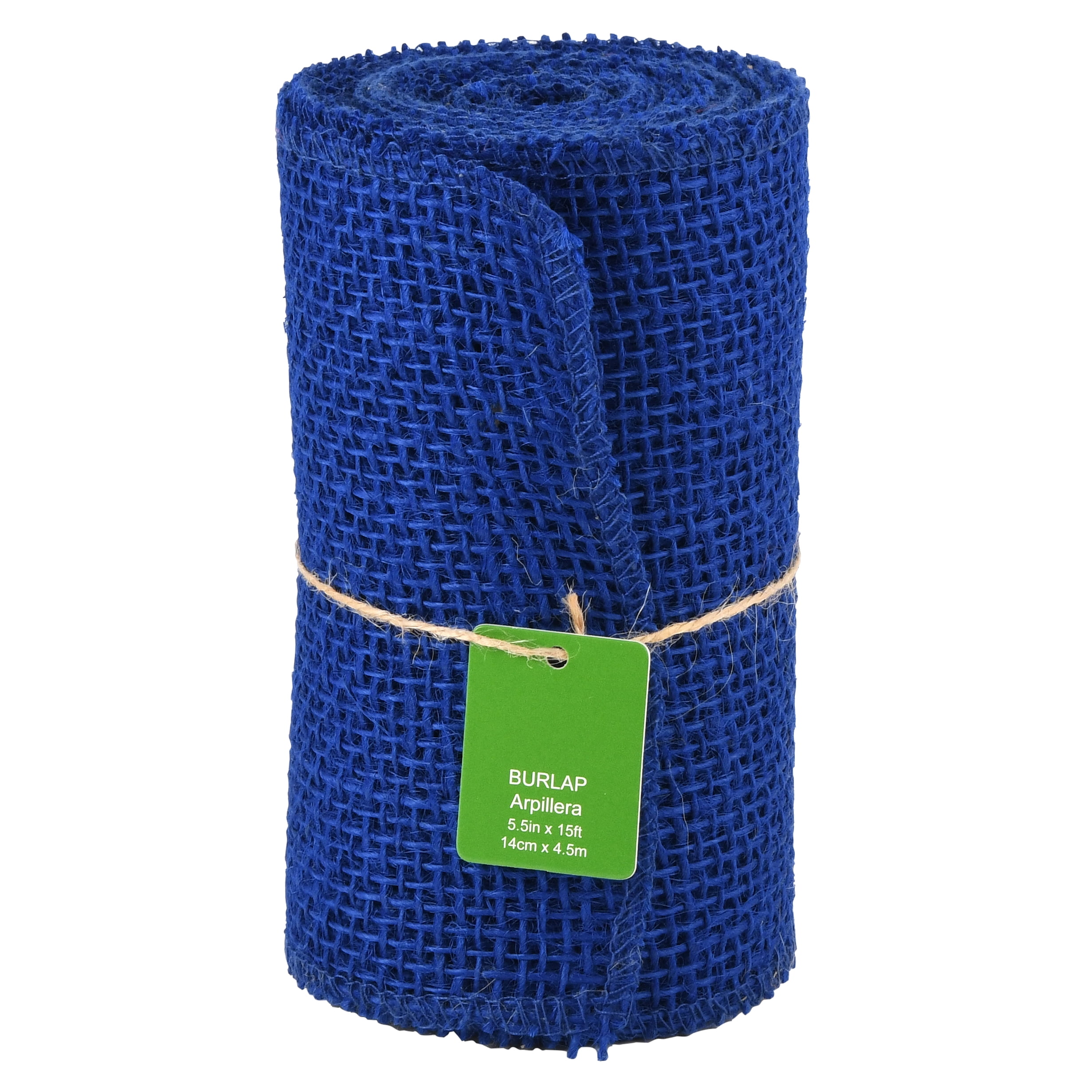 FiveSeasonStuff Natural Burlap Hessian Jute Ribbon Roll (Blue