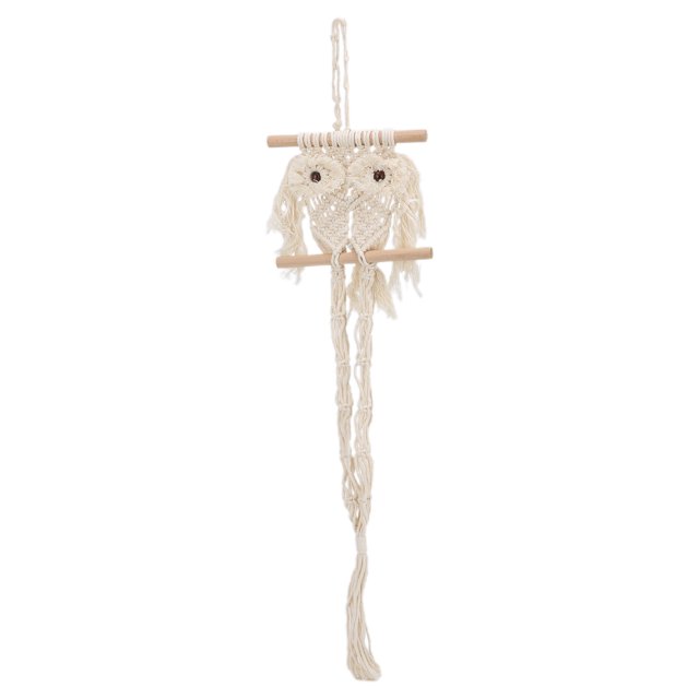 Tapiz tejido de macramé para decoración bohemia de algodón para colgar en la pared para sala de estar, guardería, oficina, color beige