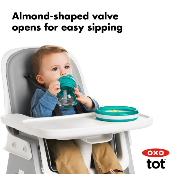 OXO Tot Transitions Straw Cup With Removable Handles 6 Oz - 2 Pack - Teal