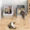 thumbnail image 6 of Siooko Extra Large Stainless Steel Cat Litter Box, XL Litter Boxes for Big Cats & Multiple Cats, Metal Litter Box with High Sides with Scoop, Easy to Clean, Dark Gray and Silver Gary, 6 of 8