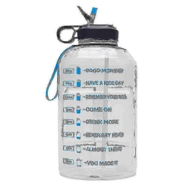 3.78l Large Water Bottle Hydration With Motivational Time Marker Reminder