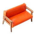 thumbnail image 3 of 1:12 Scale Miniature Sofa PU Leather for DIY Projects Diorama Pretend Play Orange Big, 3 of 8
