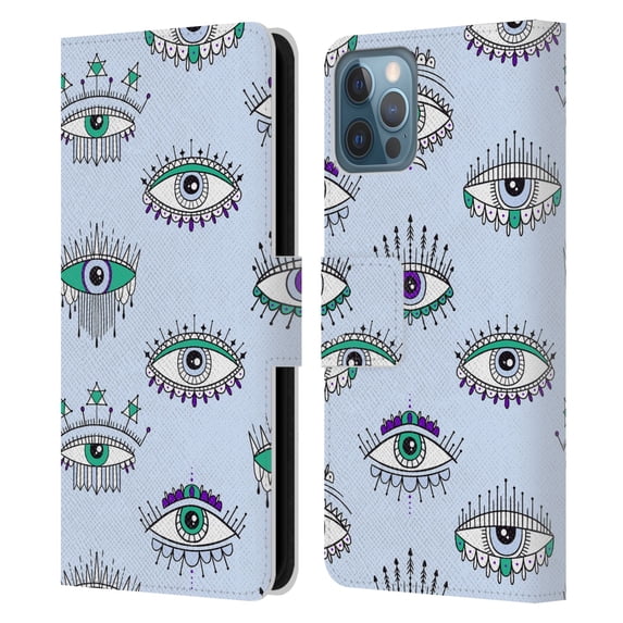 Head Case Designs Officially Licensed Haroulita Magick - Tarot - Mystical Third Eye Leather Book Wallet Case Cover Compatible with Apple iPhone 12 / iPhone 12 Pro